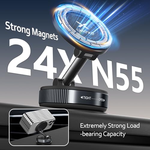 UKEXE Vacuum Magnetic Phone Holder for You Car 360° Adjustable 96LBS Ultra Suction Cup Car Phone Mount for MagSafe Cell Phone Holders for iPhone 17 Pro Max 16 15 14 13 12 Air Plus — view 4