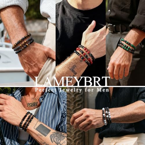 Set de Pulseras para Hombre de 8mm Piedra Natural miniatura 6