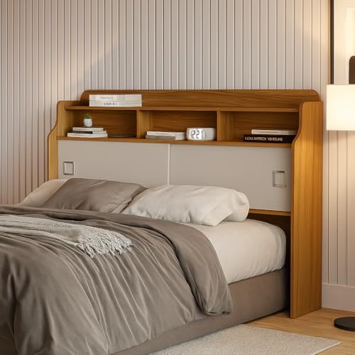 Cabeceira Jéssica Casal 1,40 com 2 Portas 100% MDF. (Nature/Off)