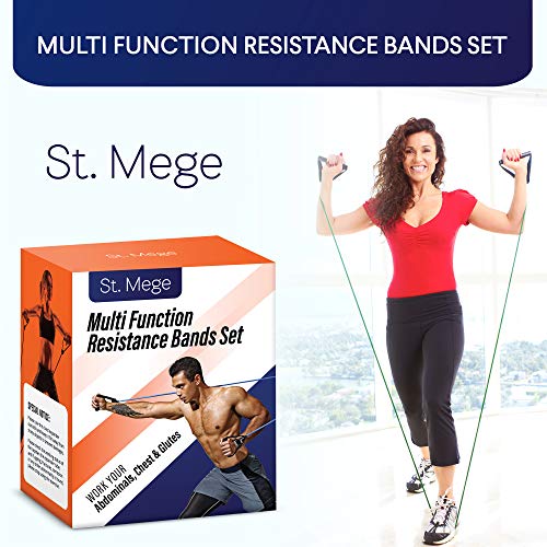 St. Mege Resistance Band Set [11-Pack] Stackable Up to 150lbs, Thick Workout Bands, Workout Equipment for Home Workouts, Fitness Equipment for Women and Men - Thumbnail 3