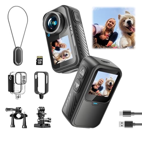 NUISK Dual Screen Sports Camera | 128G Thumb Action Camera,