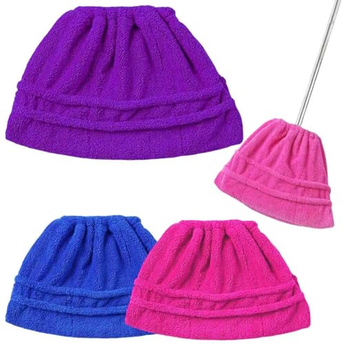 3Pack Broom Covers to Baseboard Cleaning Tool, Reusable Microfiber Sweep