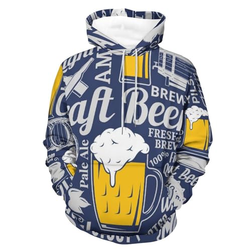 Sweat à capuche bière UMENG, le pull unisexe confortable contre le froid