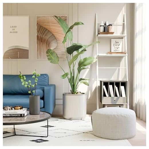 15 Inch Self-Watering Planter for Indoor Plants – Large Modern Plant Pot with Built-In Water Reservoir, Ideal for Monstera, Fiddle Leaf Fig, Palms & Peace Lily, Without Trellis (1, Cream White)