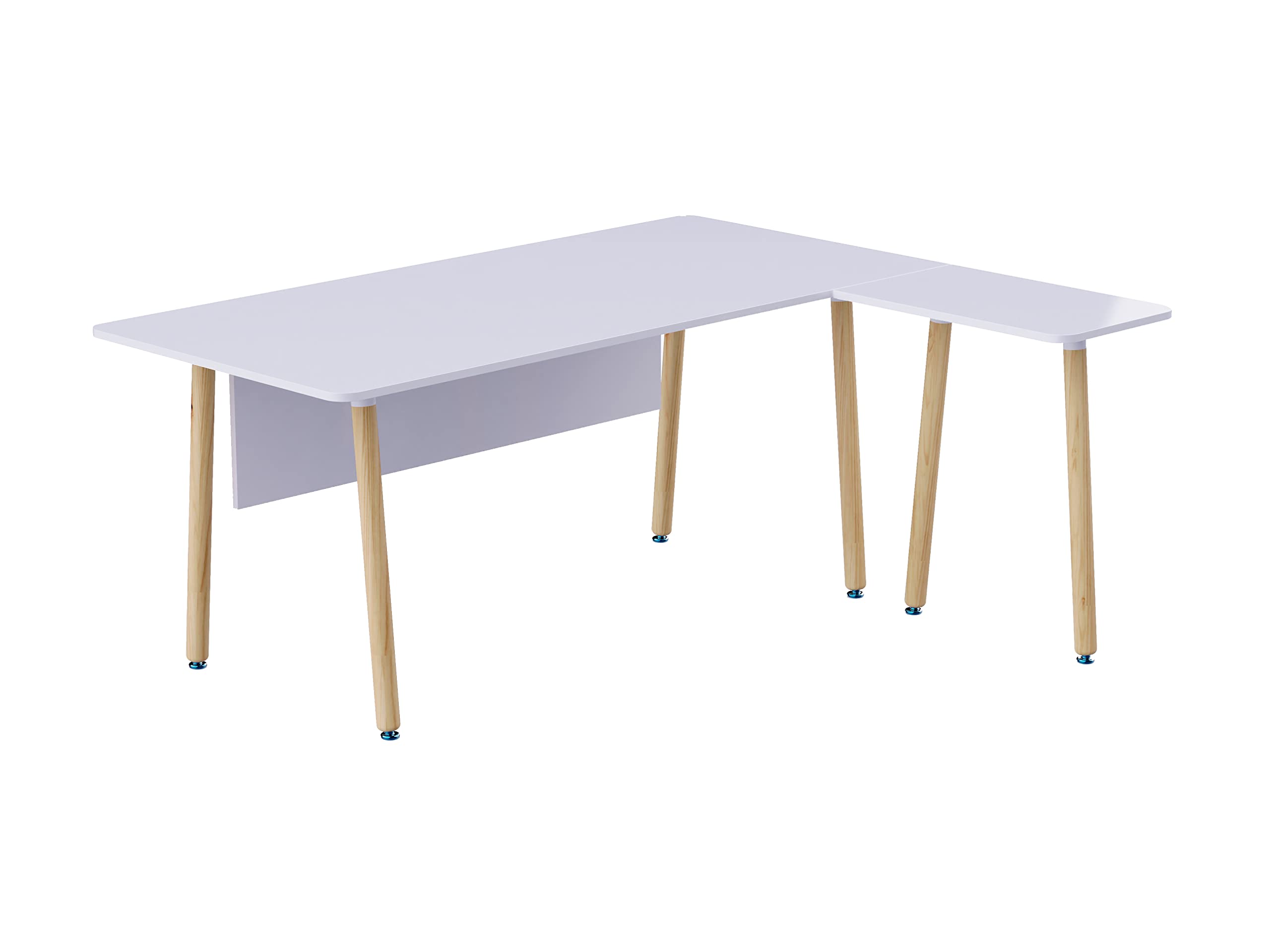 Mahmayi HYT34-18L Stylish & Functional Modern Office Workstation for Productive Workspace and Front Office Use, Smooth Surface Material (180Cms, White)