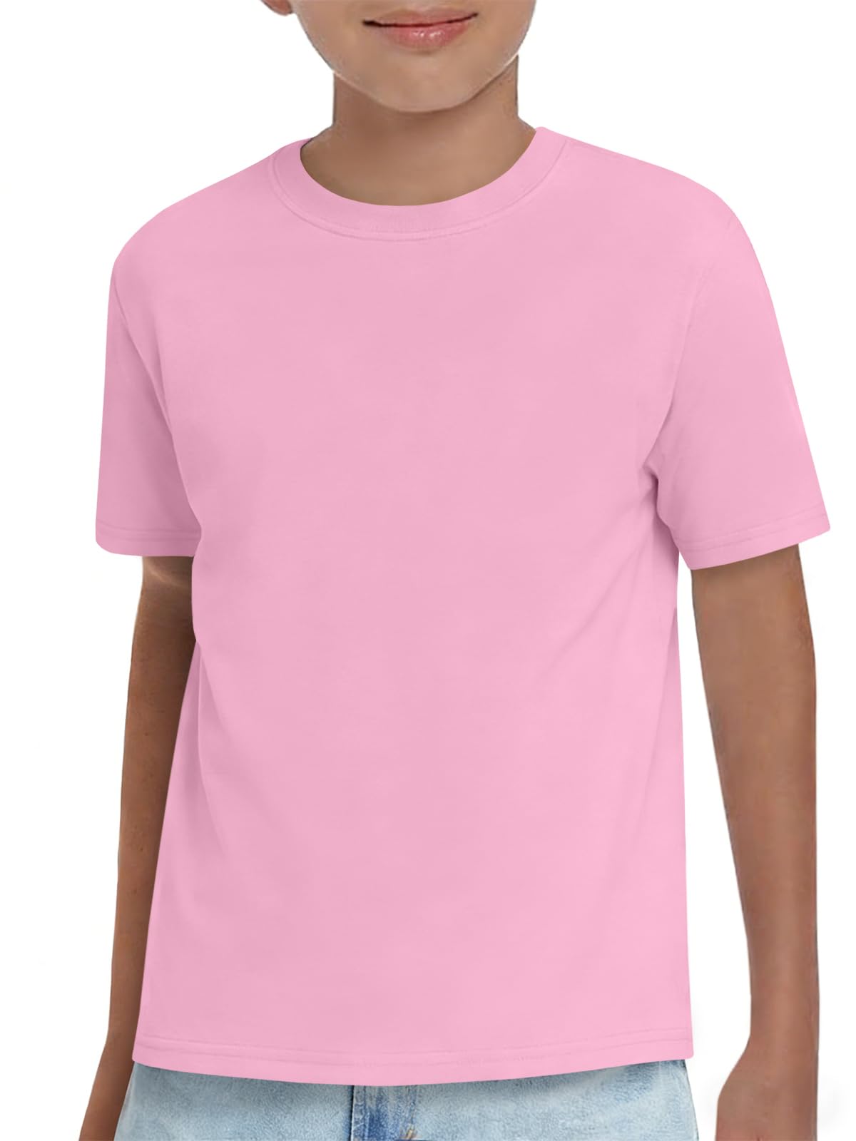 Boys Athletic Short Sleeve T Shirts Kids Summer Workout Tops Crewneck Basic Tee 5-14 Years — view 17