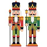 EnjoyView 2PCS Nutcracker Christmas Life Size Cardboard Cutout Standup 5FT Xmas Standee Party Photo Prop, Indoor & Outdoor Holiday Decor, Coroplast