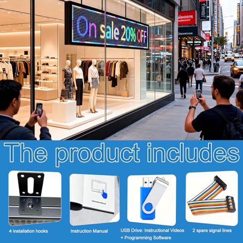 Image of P10(77 inch * 14 inch) Digital Led Car Signs For Window Matrix Panel Screen Panel Ticker Message Board Message Board Display Menu Board Electronic Board For Business