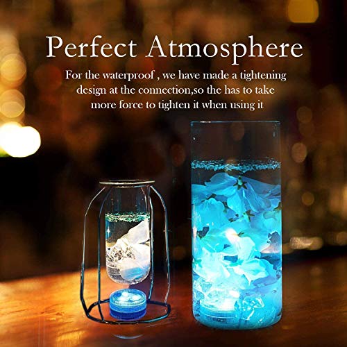 Homemory HMQS5DYKT10 10Pcs Mini Submersible Led Lights With Remote,Rgb Multicolor Waterproof Small Tealight Candles,Battery Operated Underwater Color Changing Efx Light thumb #3