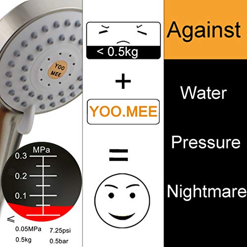 High Pressure Handheld Shower Head With Powerful Shower Spray Against Low Pressure Water Supply Pipeline, Multi-Functions, W/ 79'' Hose, Bracket, Flow Regulator, Brushed Nickel Finish #TOP5