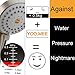YOO.MEE High Pressure Handheld Shower Head with Powerful Shower Spray against Low Pressure Water Supply Pipeline, Multi-functions, w/ 79'' Hose, Bracket, Brushed Nickel Finish