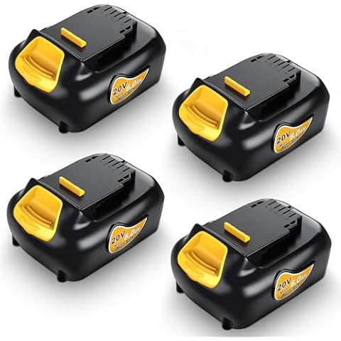 TOMAPEX Upgraded 4 Pack 6.0Ah 20v Max Battery Replacement for Dewalt 20V Battery - Lithium Ion Batteries Compatible with Dewalt Battery 20v Chargers and Tools Cover