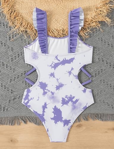 SEAUR Girl One Piece Cut Out Swimsuit Printed Sleeveless Bathing Suits Cute Swimwear2