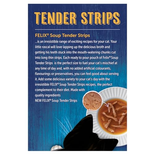 Image of Felix Soup Cat Food Fish Selection Tender Strips, 6 x 48g (Pack of 8)