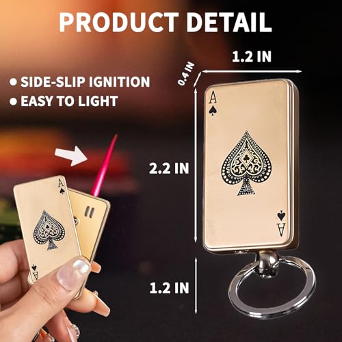 Encendedor metálico con diseño de cartas de poker miniatura 4