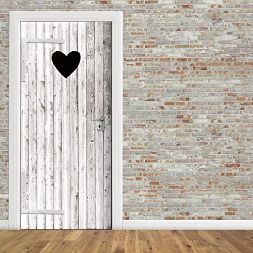 Stickerprofis Türtapete selbstklebend - HELLE HERZ TÜR - Tapete 3D