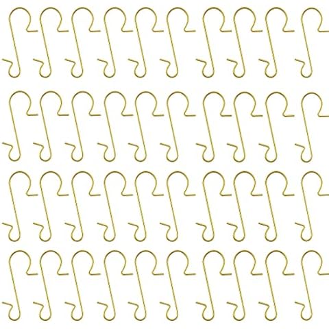 LINMOIJN 180Pcs Gold S-Shaped Hooks Stainless Steel Christmas Tree Hangers Hooks Christmas Ornament Hooks,for Christmas Stockings,Xmas Party Decor Cover