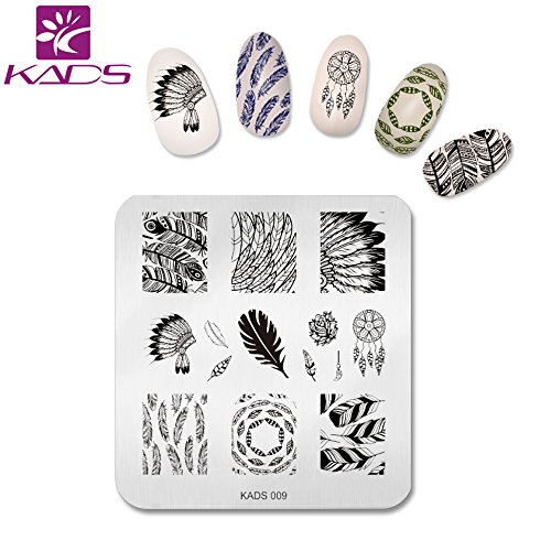 KADS 4 Stück Maniküre Stempelschablonen Nail Art Plates Stamping Nagel Bildstempel Schablone Metallplatten Nagel Tattoo – Bild 7