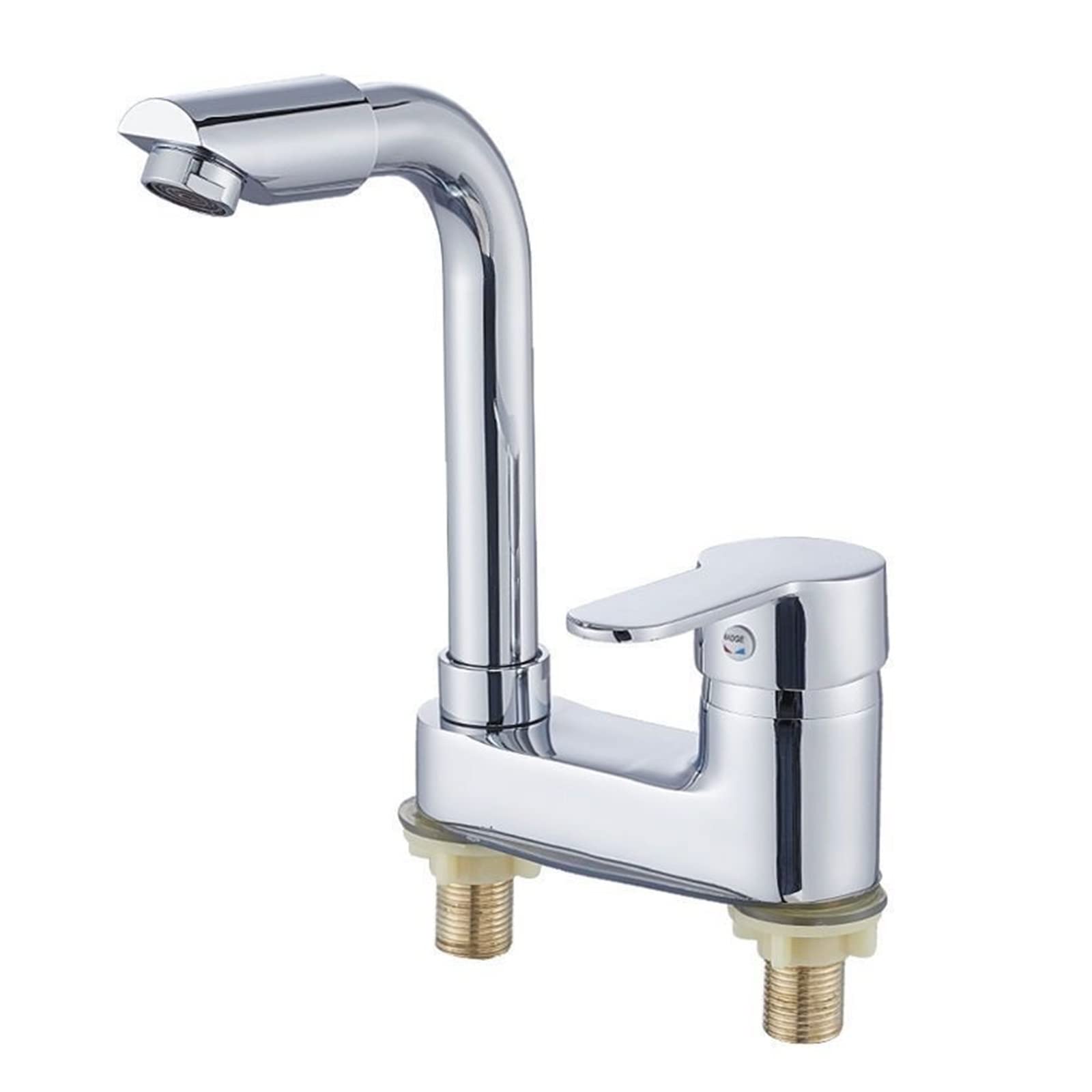 Robinet mitigeur lavabo double trou au design épuré en alliage de zinc premium
