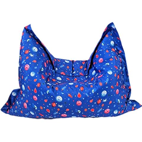 Kids Beanbag Chair Garden Bean Bag Childrens Bedroom Outdoor Water Resistant Floor Cushion 6 Positions (Space Light Blue) Cover