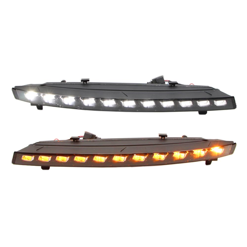 Dreamseek LED Daytime Running Light Compatible with Audi Q7 Facelift Model 2010 2011 2012 2013 2014 2015 Front Driving Fog Lamp DRL with Turn Signal