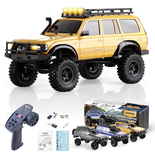 Image of BEEZRC FMS RC Crawler 1 /18 FCX18 Land Cruiser LC80 RTR Toyota Licensed 4WD RC Rock Truck 2.4Ghz 900mAh Hobby Grade RC Car Model Mini Remote Control Car Off Road Vehicle FMS11831RTRYL (Yellow)