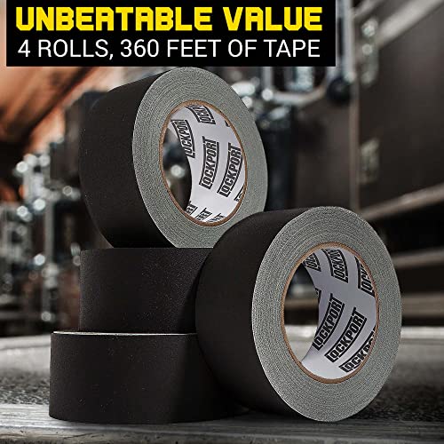 Lockport Black Gaffers Tape 4 Pack 30 Yards x 2 Inch Waterproof, No