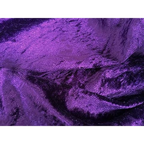 Purple Crushed Velvet Fabric Craft Stretch Velour -150 cm Wide- Free UK Post Cover