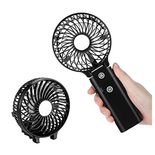 COMLIFE Mini Ventilateur de Poche, Ventilateur de Bureau Pliable, avec Fonction d'Electricité Mobile 5200mAh, Ventilateur USB pour Maison, Bureau, Voyage