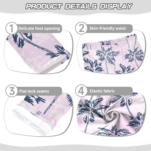 Purpel Tropical Tree Girls Leggings,Workout Leggings for Girls Toddler Athletic Leggings Size for 3-10T3