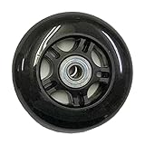スーツケース 修理用 キャスター 部品 車幅・ボス幅 24mm／車軸穴：8mm キャスターのみ単品 修理 ※車軸は別売り クリックポスト配送 (ブラック, 幅24mm×84mm)