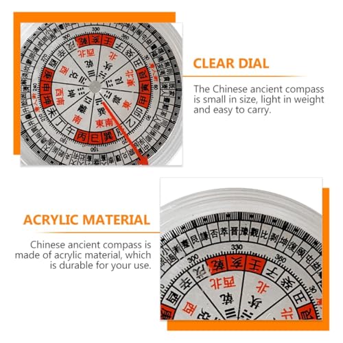 Brújula China Feng Shui portátil de 2 pulgadas para exteriores miniatura 7