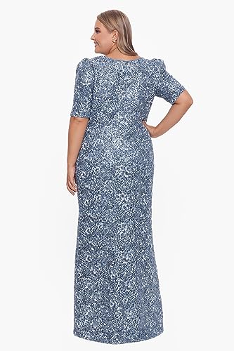 Image of Xscape Women's Xscape Women's Sequin Lace Short Sleeve Floor Length Dress