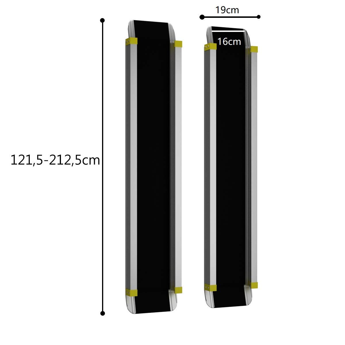 COSTWAY Lot de 2 Rampe Fauteuil Roulant Rampe Télescopique Anti-dérapant en Aluminium avec Longueur Ajustable 3 Niveaux 121,5/183/212,5CM et Charge Maximale 270KG