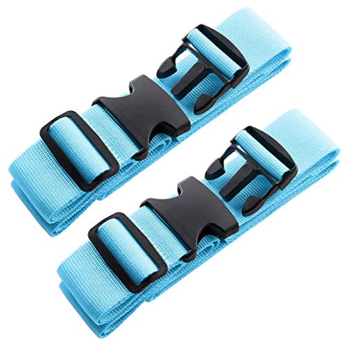 Image of 2pcs 74″x2″Luggage Straps for Suitcases,Adjustable Suitcase Straps and Heavy Duty Strap Buckle Packing Straps Travel Accessories,Blue