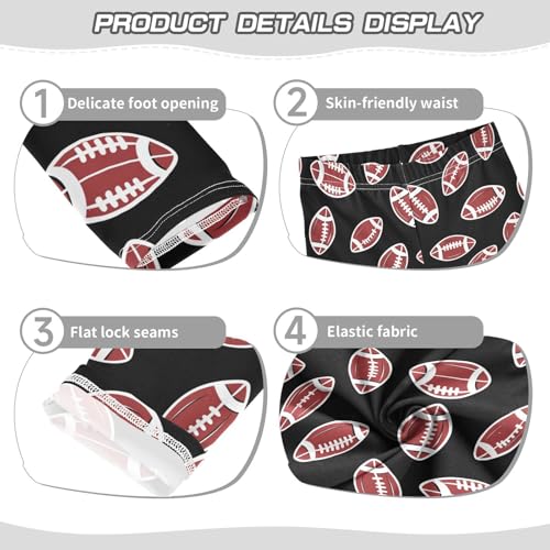 Wusikd American Football Girls' Leggings Toddler Doodles Black Kids Yoga Pants Dance Active Tights 4T3