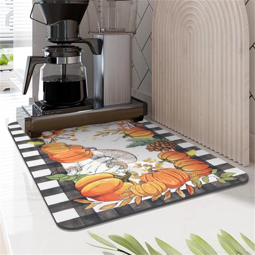 Lokhom LOKHOM-NG01 Fall Dish Drying Mat For Kitchen Counter, 12 Inchx20 Inch Absorbent Pumpkin Drying Mat thumb #7