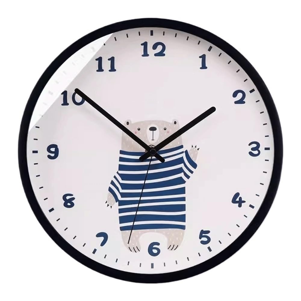 J9V4G6S3B5 Analogue Wall Clock Silent Clock, Living Room Wall Mounted for Room Decoration(Black,12 inches)
