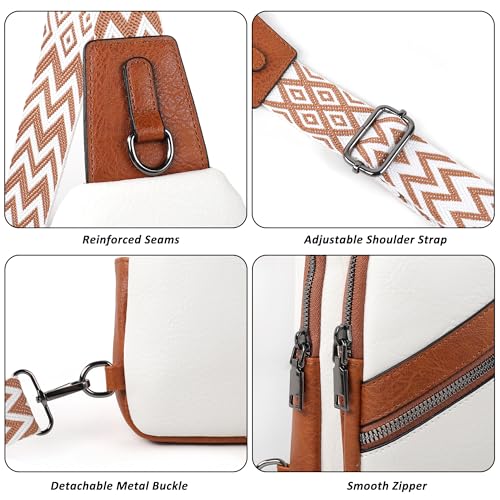 Image of TANTOMI Sling Bag Crossbody Bags for Women Leather Cross Body Bag Trendy Fanny Pack Chest Travel Purse with Adjustable Strap