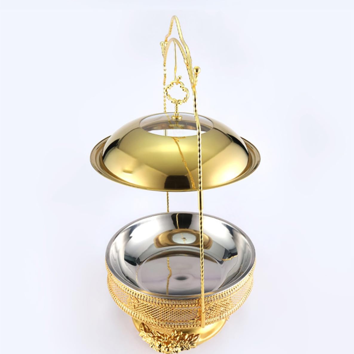 Chafing Dishes per buffet, confezione da 4, 8 QT, vassoio riscaldante per alimenti di alta qualità con coperchio con gancio di supporto, ideale per l'esposizione di forniture per catering, set di sca