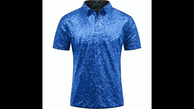 Casey Kevin Herren Glitzer T-Shirt – Pailletten Hemd Aus Metallic-Garn, Rundhals, Für Club & Party