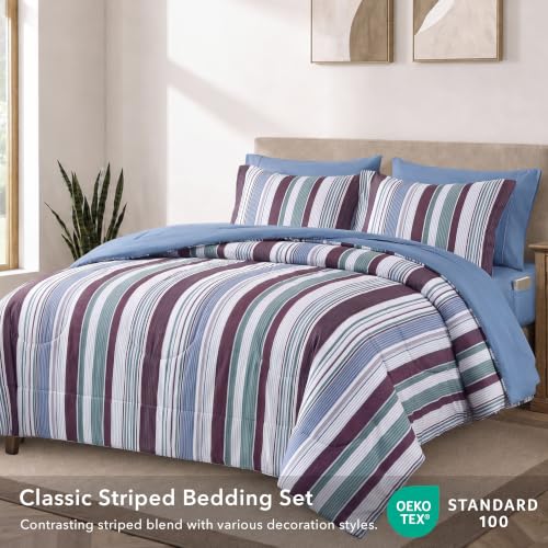 Image of Monbix King Size Comforter Set-7 Pieces Soft Bed in a Bag King Bedding Sets