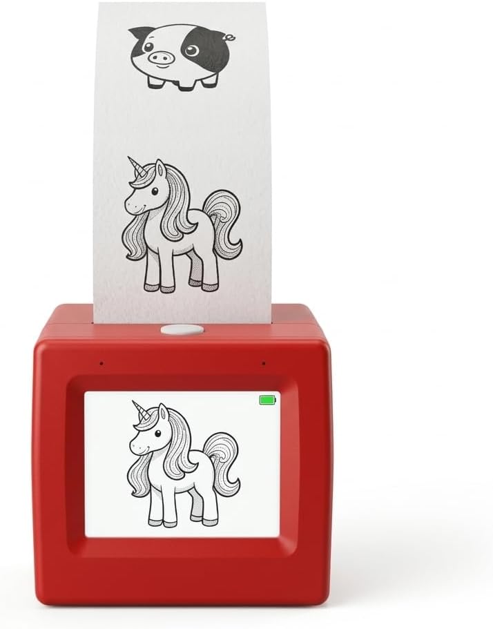 Kids Sticker Printer, Mini Sticker Maker for Kids, Inkless Thermal Sticker Printer with Screen Preview, Portable Wireless Mini Printer for Coloring, DIY Crafts, Peel & Stick Creative Play
