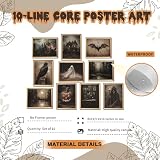 Creepy Halloween Wall Art Posters Prints Set of 10 – Unframed Vintage Witchy Gothic Canvas Picture, Dark Aesthetic Halloween Ghost Wall Decor for Living Room Bedroom Gallery 8x10 inch