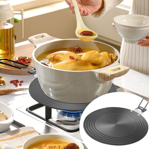 Induktion Adapterplatte, Induktionsadapterplatte Adapter, 20 cm Induktion Adapter, Adapterplatte für Induktionsherd mit Griff, für die Verwendung von Kaffeekannen und Kochgeschirr