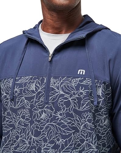 TravisMathew Men's Blooming Orchid Quarter Zip Hoodie, Total Eclipse (US, Alpha, Large, Regular, Regular)2