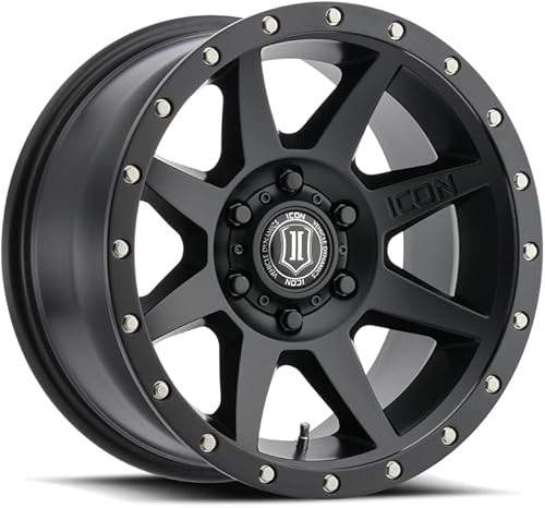 ICON Alloys Rebound, Negro Satinado, 17 x 8.56 x 5.5, 0mm de desplazamiento, 4.75" de BS, 1817858347SB