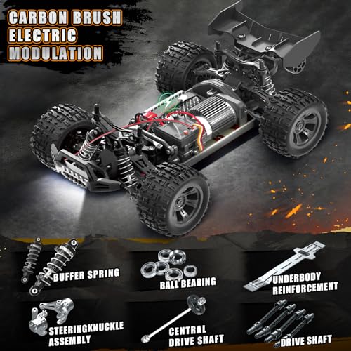 YESHIN 1:18 RC Cars for Adults, Max 36mph Electric Off-Road Monster Truck, Fast Waterproof High Speed RC Car 4WD Remote Control Car with 2*Battery - Image 3