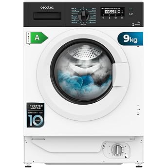 Cecotec 9 kg Carg Front Bolero Dresscode 940 BI Inverter A 1950 W 1400 U/min programmierbar 16 Programmierbare Programme Energiesparend Delay Start LED-Display Dampf SteamMax. [Energy Class A]