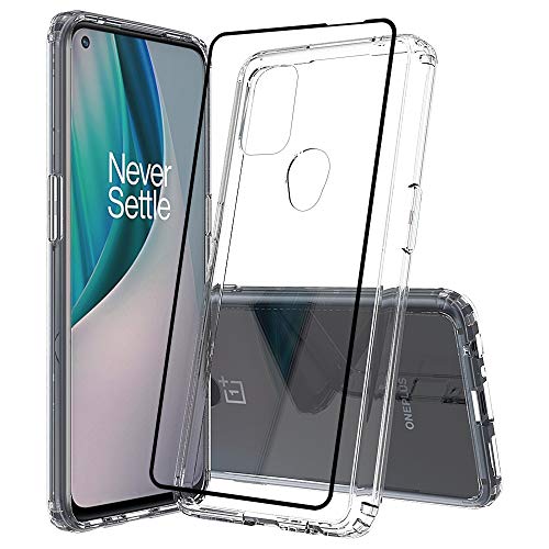 Coverl for Oneplus Nord N10 5G Case,Oneplus N10 5G Case with Tempered Glass Screen Protector,Ultra Slim fit,TPU Bumper,Anti-Scratch,Minimalist Case for Oneplus Nord N10 5G (Clear)